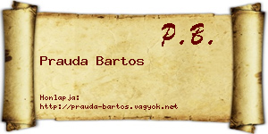 Prauda Bartos névjegykártya